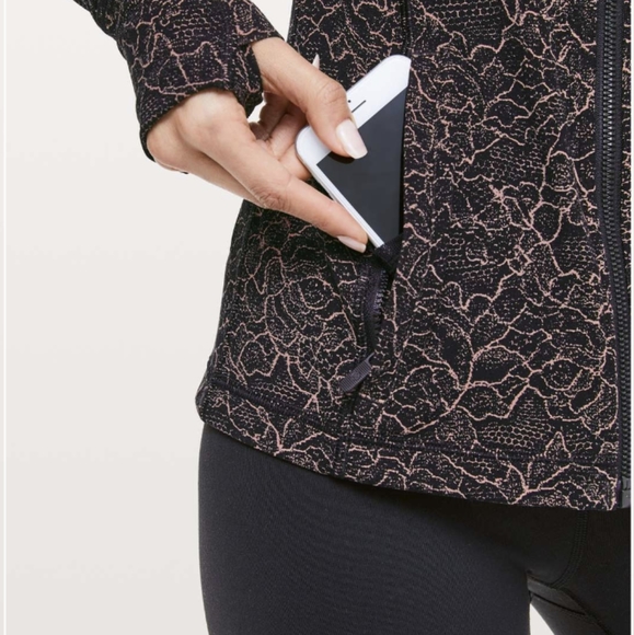 Lululemon Hooded Define Jacket *Nulu Lacescape Spanish Rose Black - Picture 4 of 11